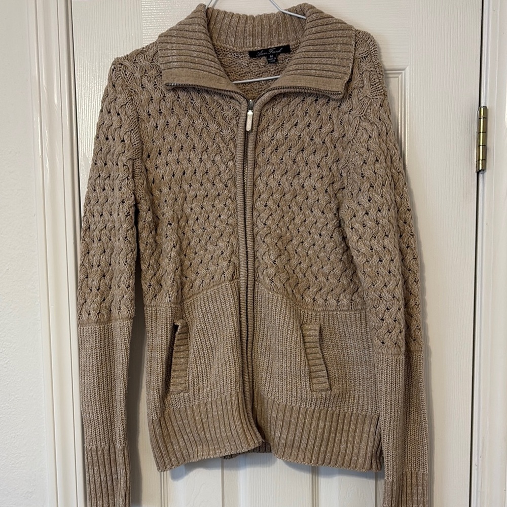 Women's Tan Sweater by Anne Frank